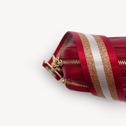Red & Gold Glitter Stripe Strap