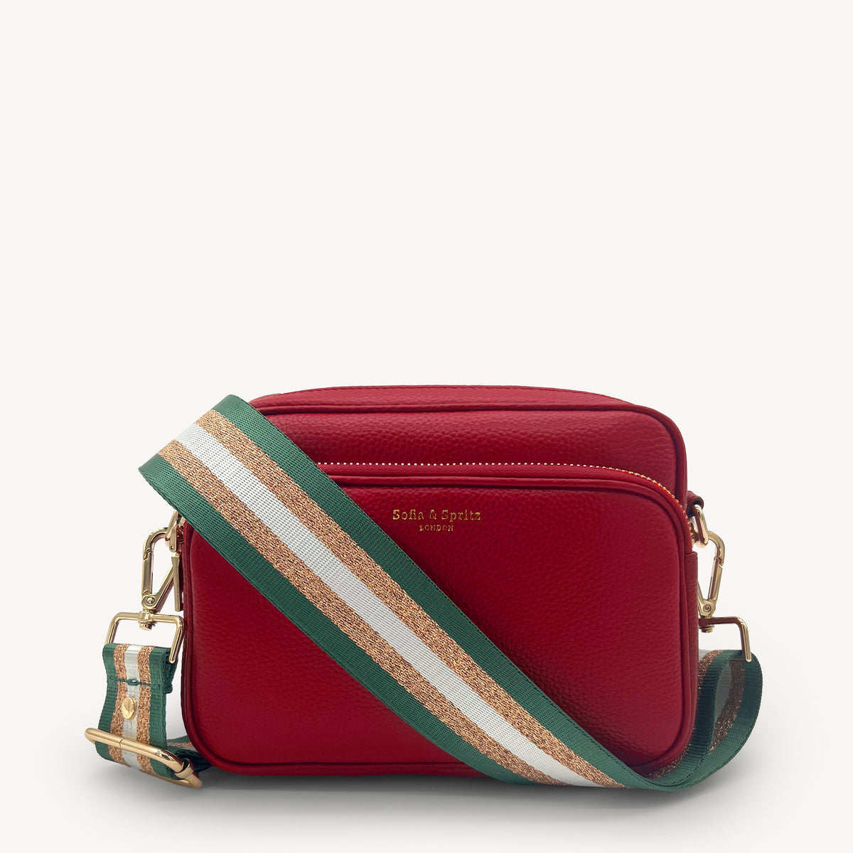 Green & Gold Glitter Stripe Strap