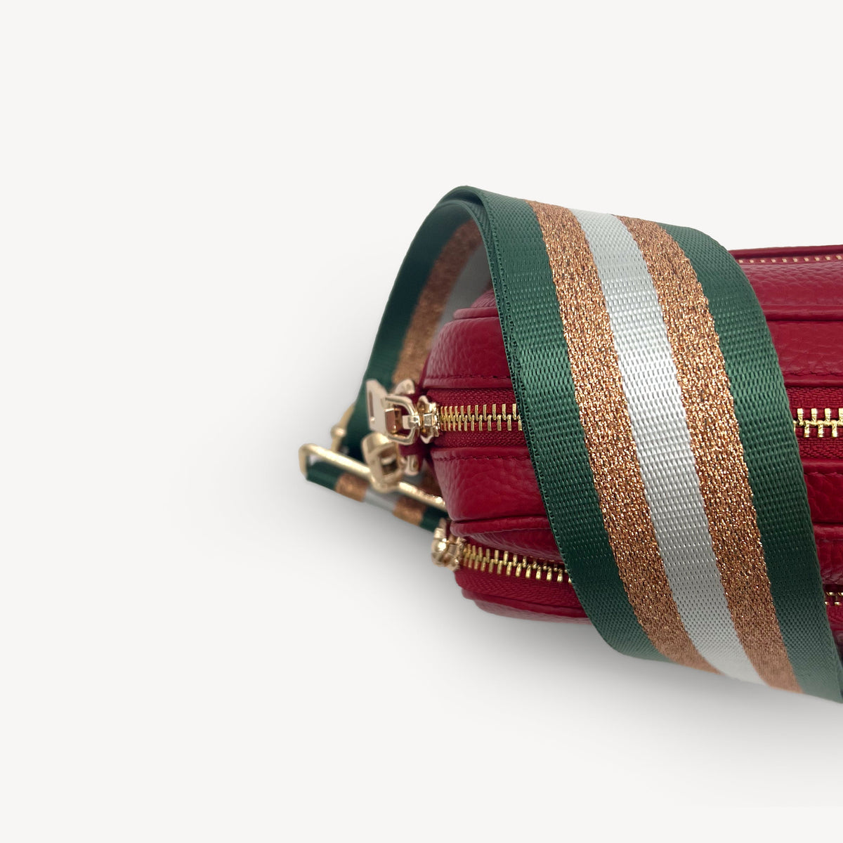 Green & Gold Glitter Stripe Strap
