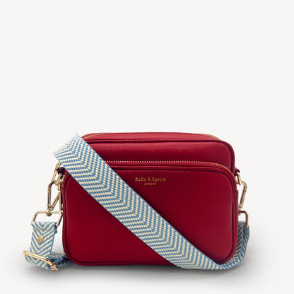 Sky Blue & White Chevron Strap