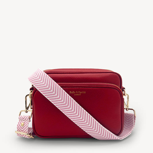 Pale Pink & White Chevron Strap