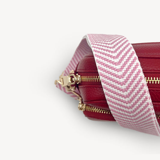 Pale Pink & White Chevron Strap
