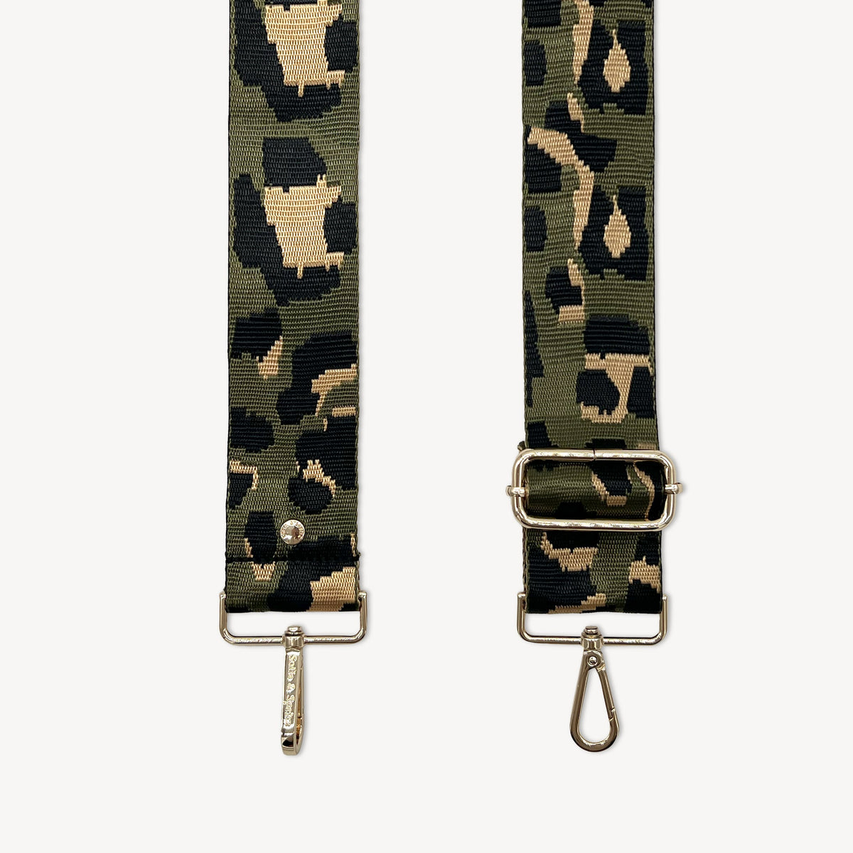 Olive Green & Gold Leopard Strap
