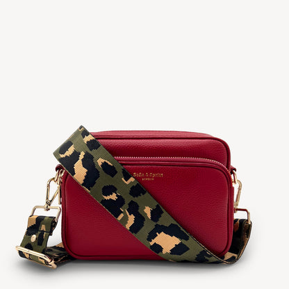 Olive Green & Gold Leopard Strap