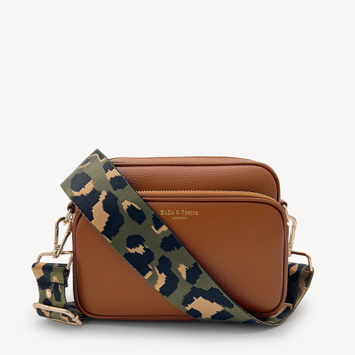 Olive Green & Gold Leopard Strap