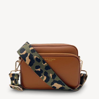 Olive Green & Gold Leopard Strap