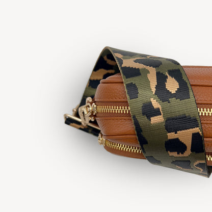 Olive Green & Gold Leopard Strap
