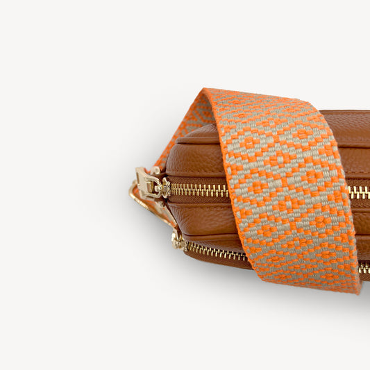 Orange & Stone Embroidered Strap