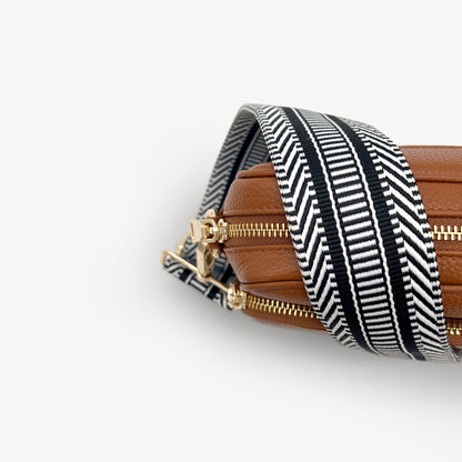 Black & White Stripe Aztec Strap