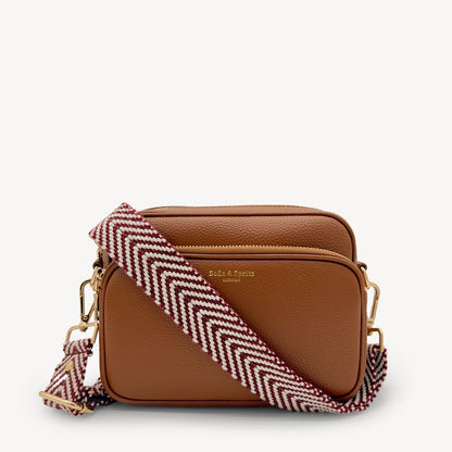 Burgundy & White Chevron Strap