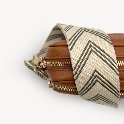 Olive Green & Stone Arrow Strap