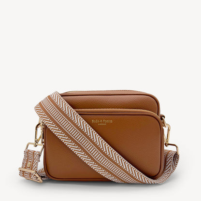 Tan & White Stripe Aztec Strap