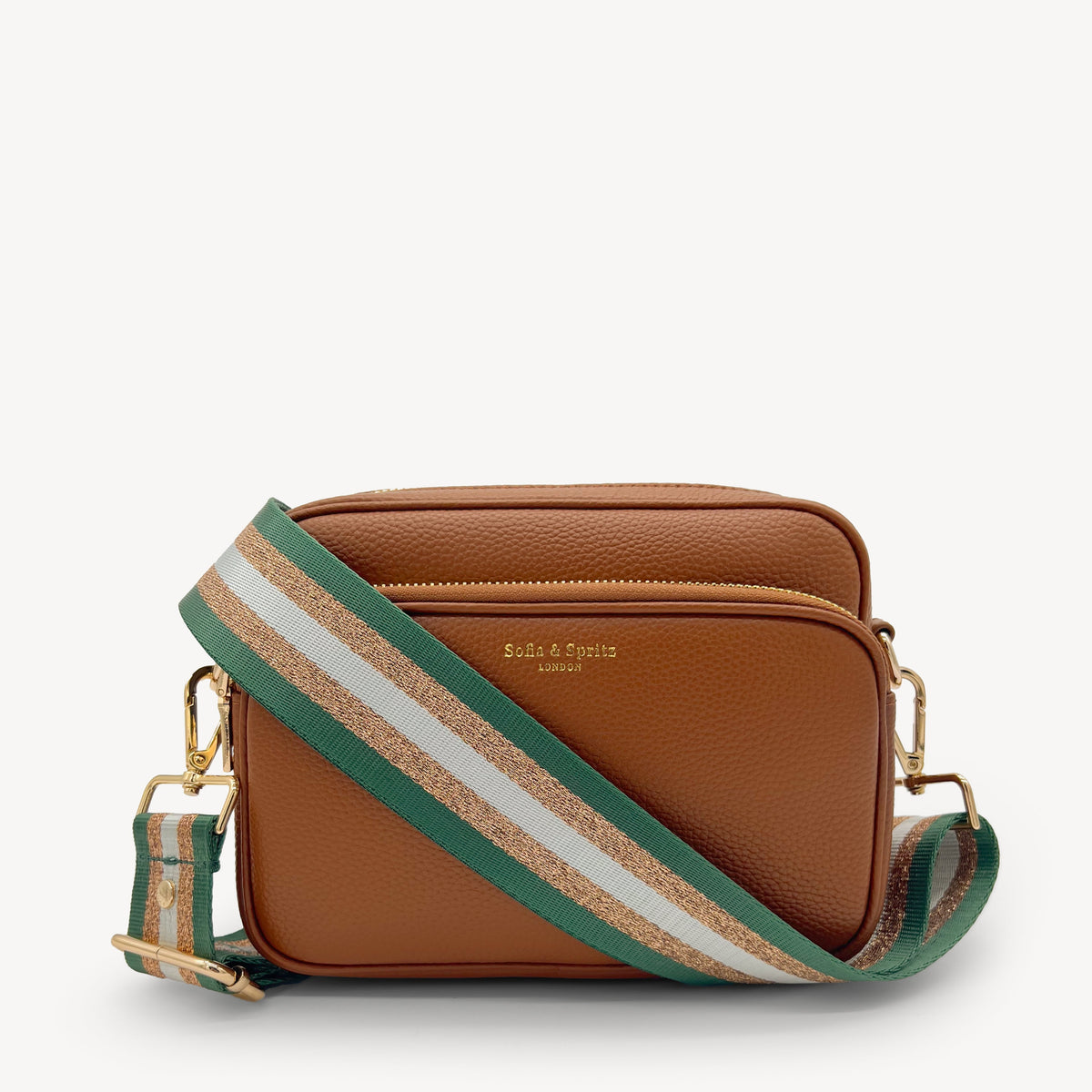 Green & Gold Glitter Stripe Strap