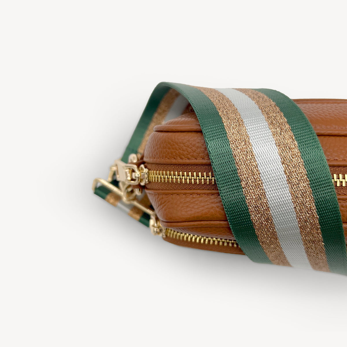 Green & Gold Glitter Stripe Strap