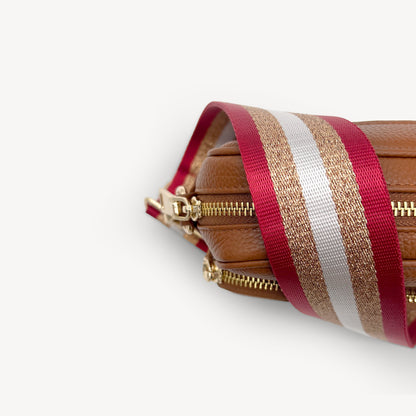 Red & Gold Glitter Stripe Strap