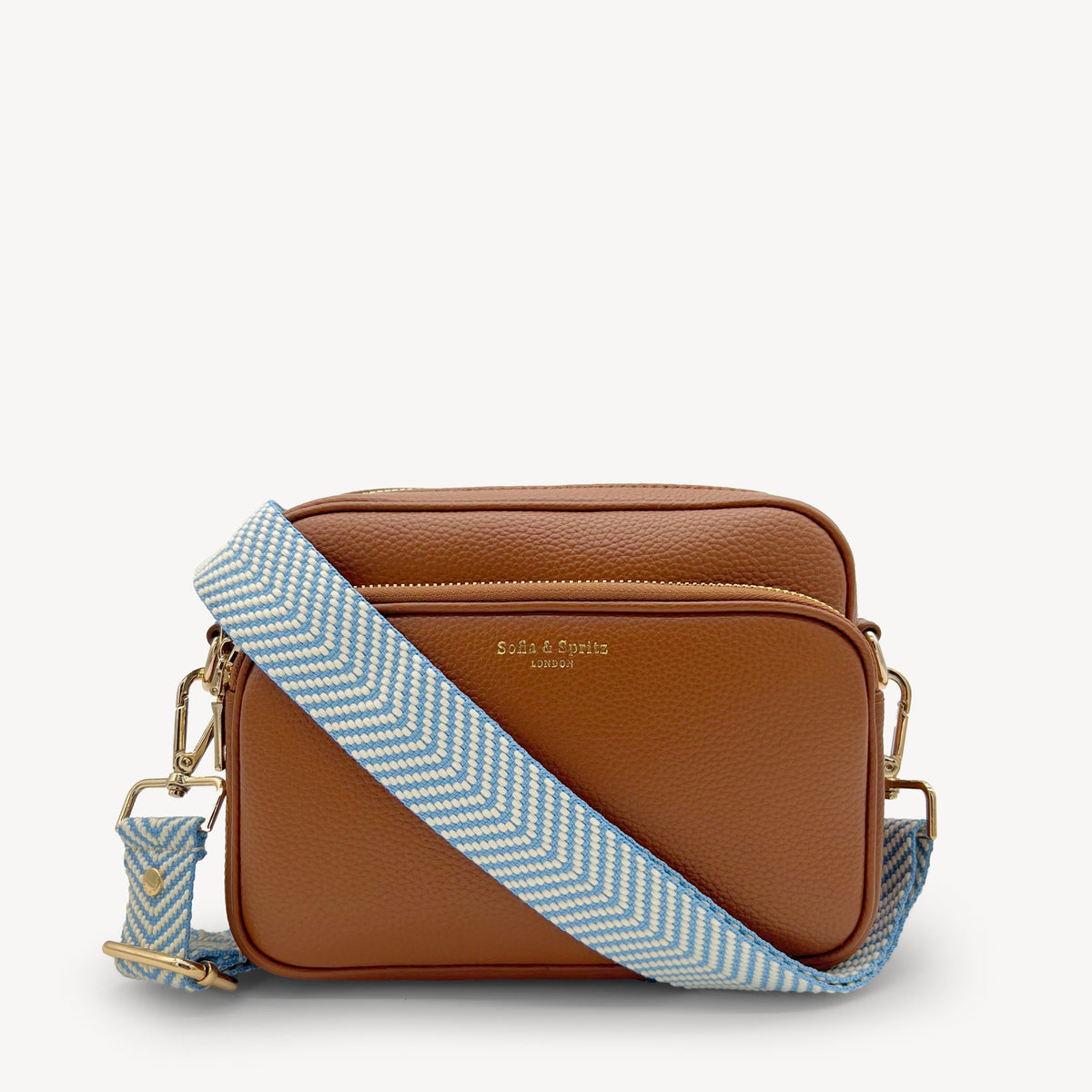 Sky Blue & White Chevron Strap