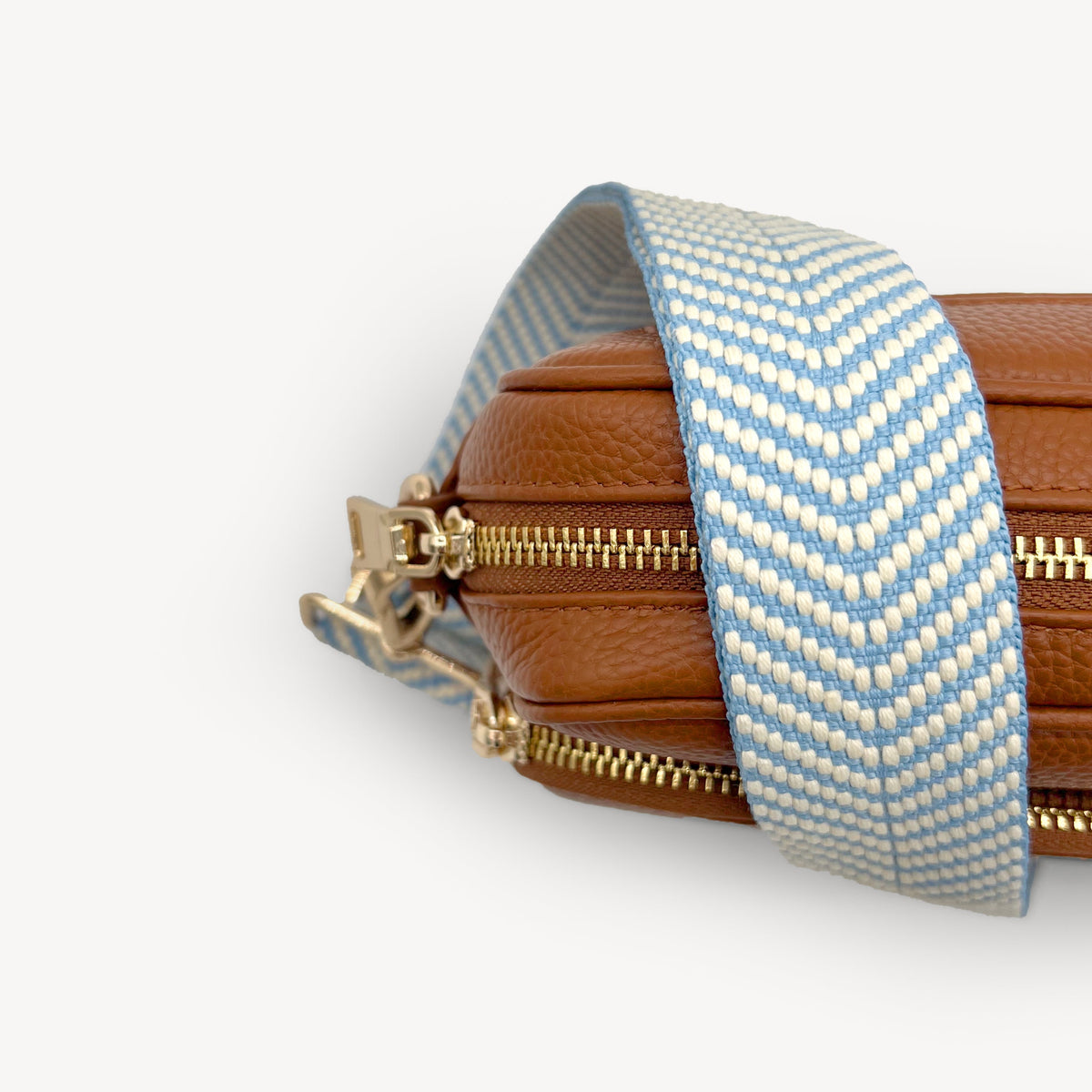 Sky Blue & White Chevron Strap