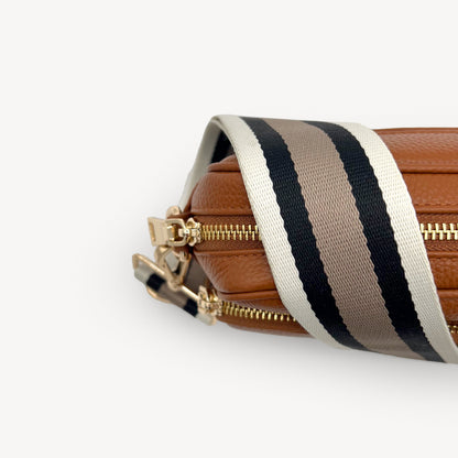 Black, Stone & Tan Stripe Strap