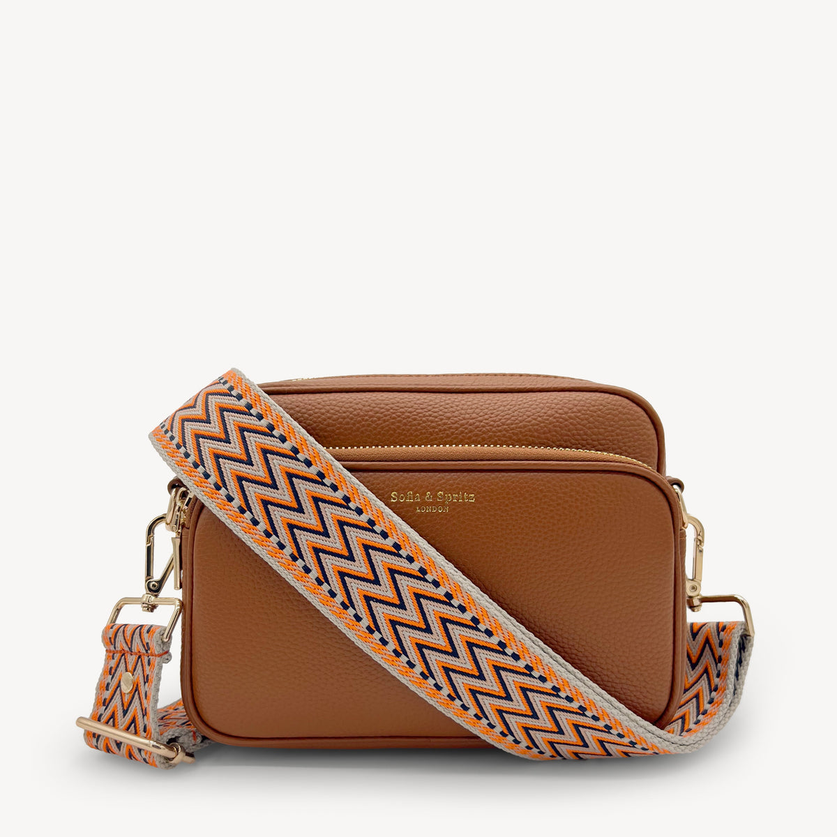 Orange, Black & Stone Aztec Strap
