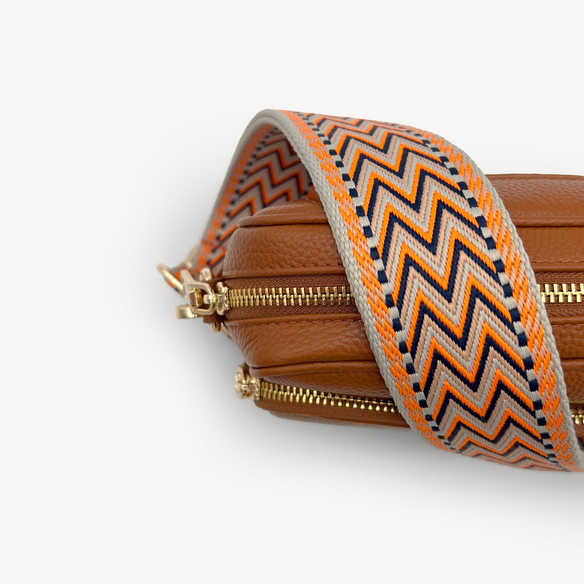 Orange, Black & Stone Aztec Strap