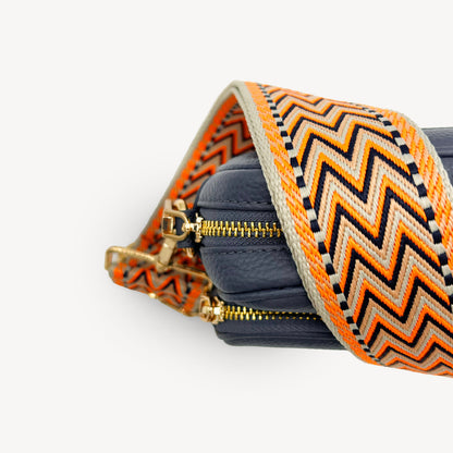 Orange, Black & Stone Aztec Strap