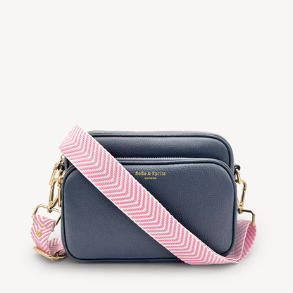 Pale Pink & White Chevron Strap