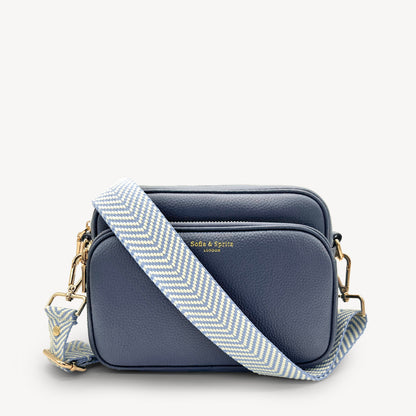 Sky Blue & White Chevron Strap