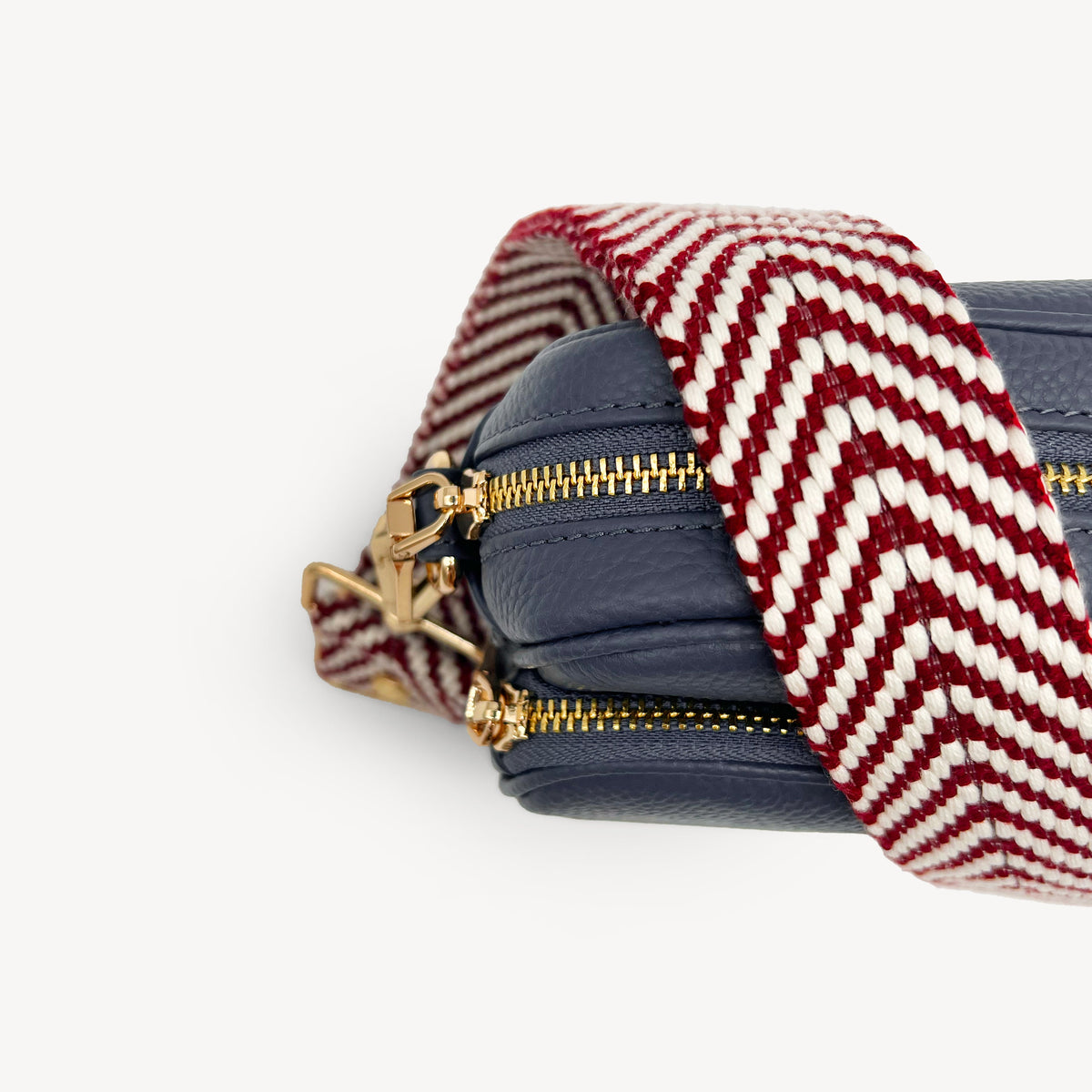 Burgundy & White Chevron Strap