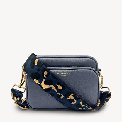 Navy & Gold Leopard Strap