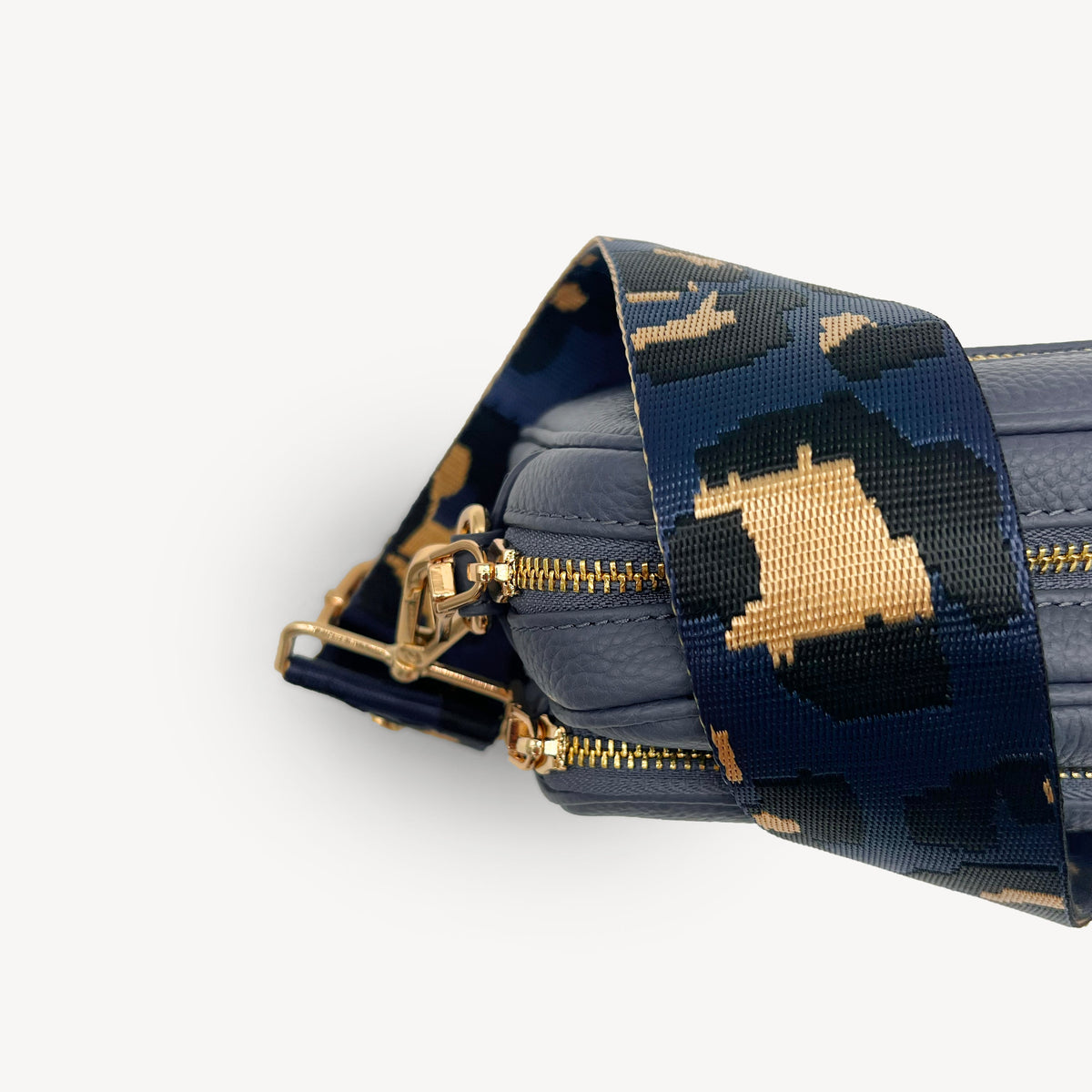 Navy & Gold Leopard Strap