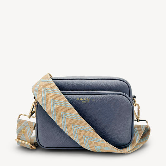 Pale Blue & Tan Arrow Strap