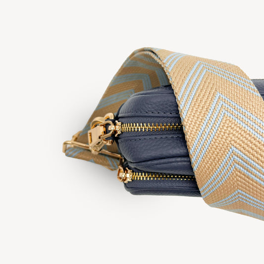 Pale Blue & Tan Arrow Strap