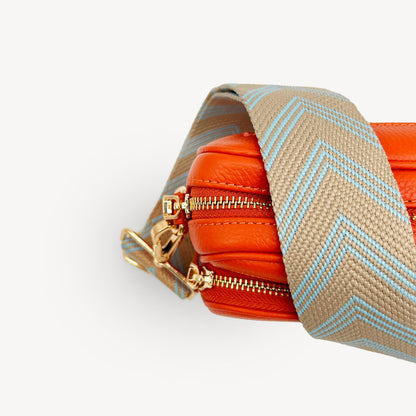 Pale Blue & Tan Arrow Strap