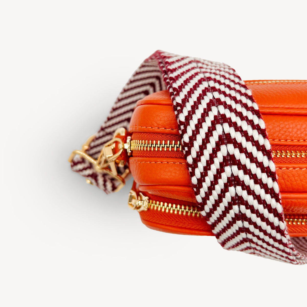 Burgundy & White Chevron Strap