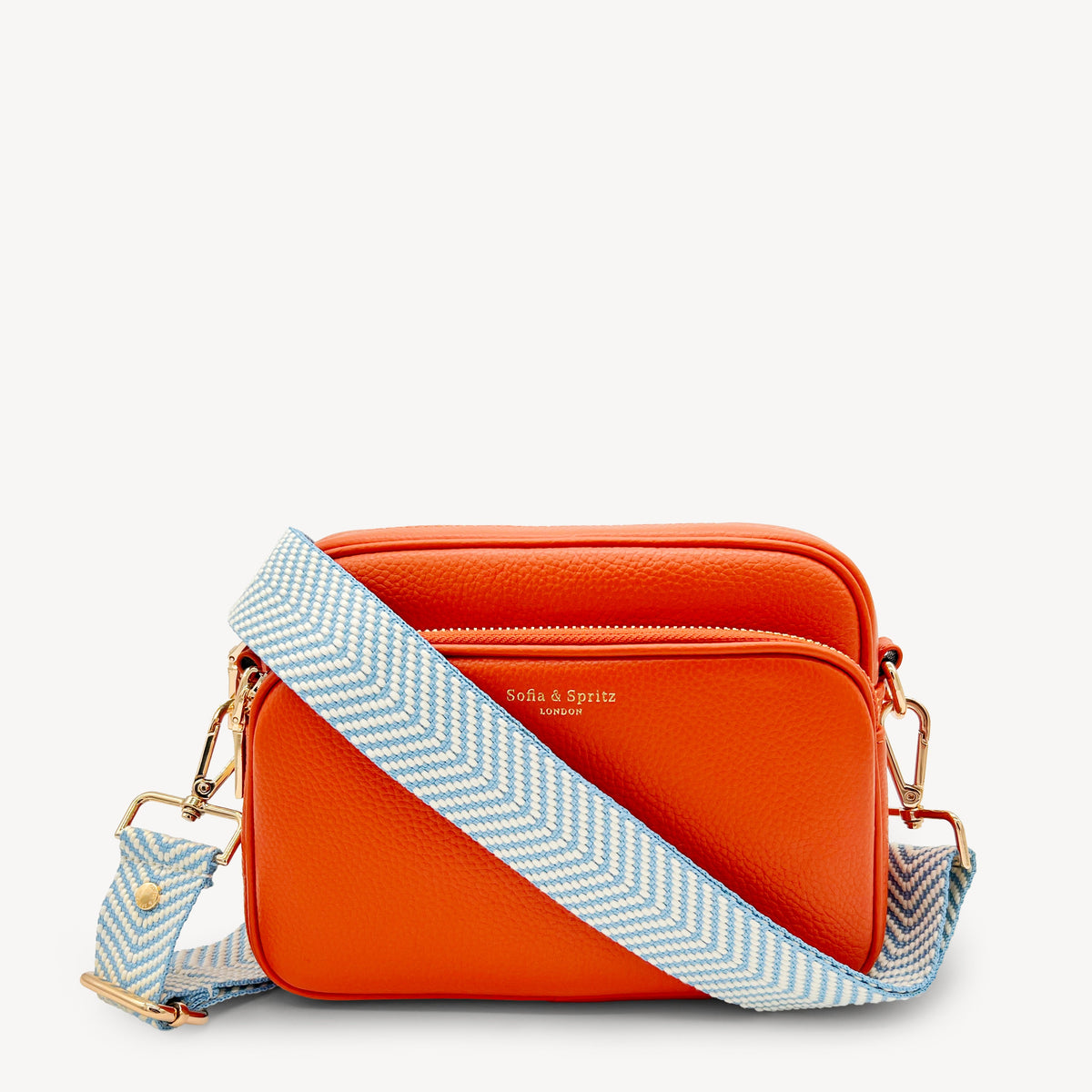 Sky Blue & White Chevron Strap