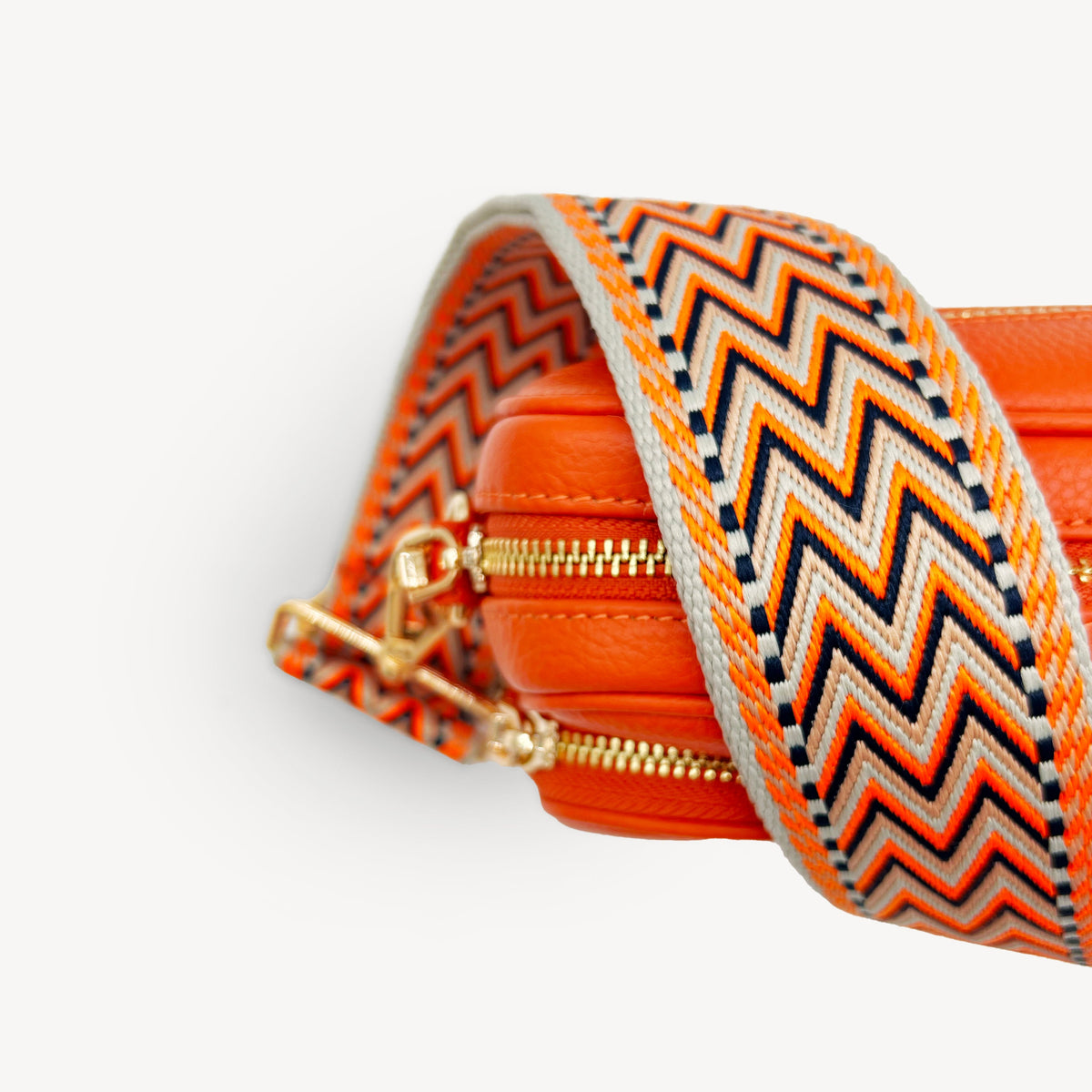 Orange, Black & Stone Aztec Strap