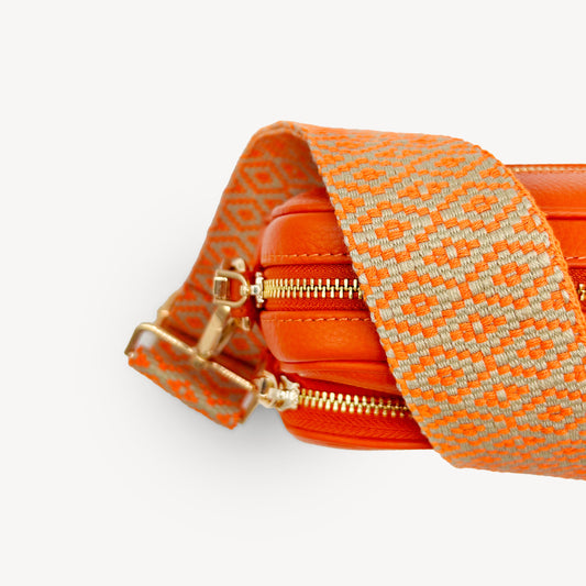 Orange & Stone Embroidered Strap