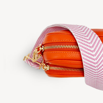 Pale Pink & White Chevron Strap