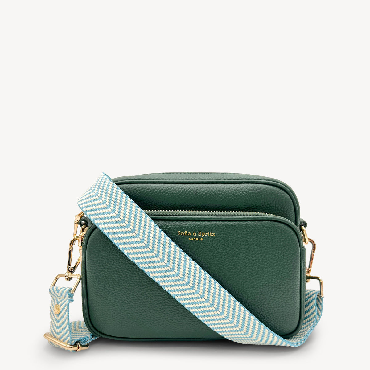 Sky Blue & White Chevron Strap