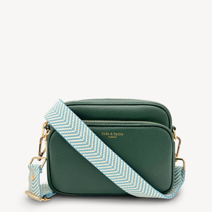 Sky Blue & White Chevron Strap