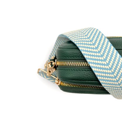 Sky Blue & White Chevron Strap