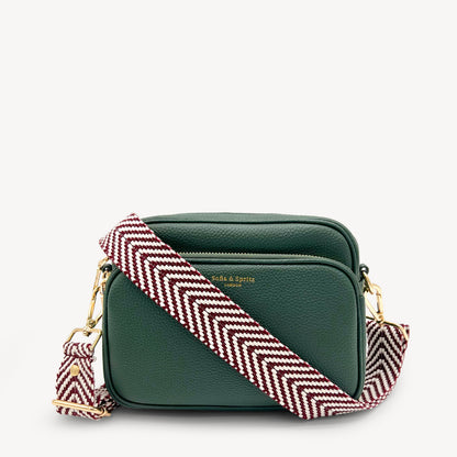 Burgundy & White Chevron Strap