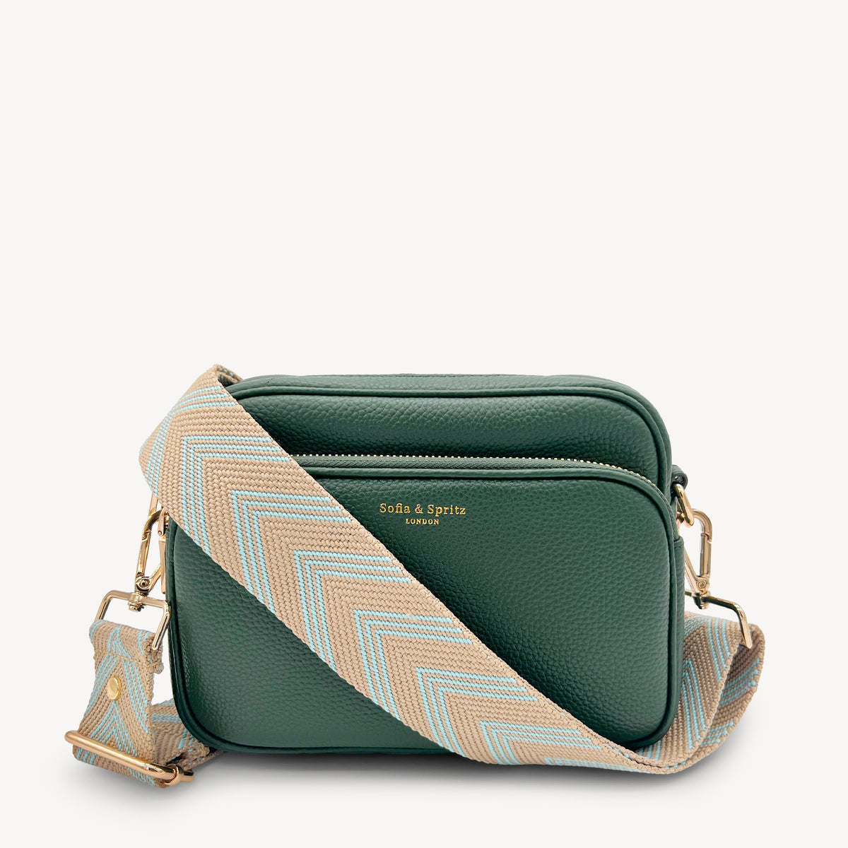 Pale Blue & Tan Arrow Strap