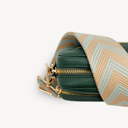Pale Blue & Tan Arrow Strap