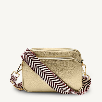 Burgundy & White Chevron Strap