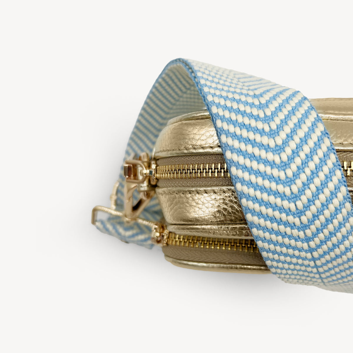 Sky Blue & White Chevron Strap