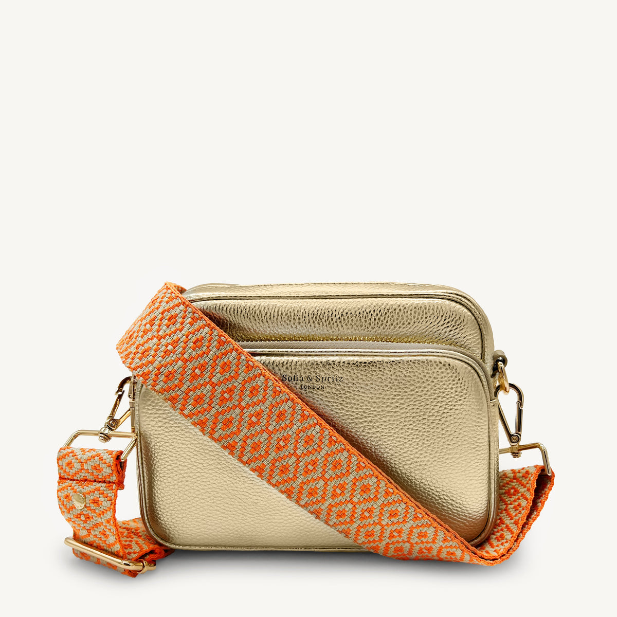 Orange & Stone Embroidered Strap