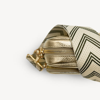 Olive Green & Stone Arrow Strap