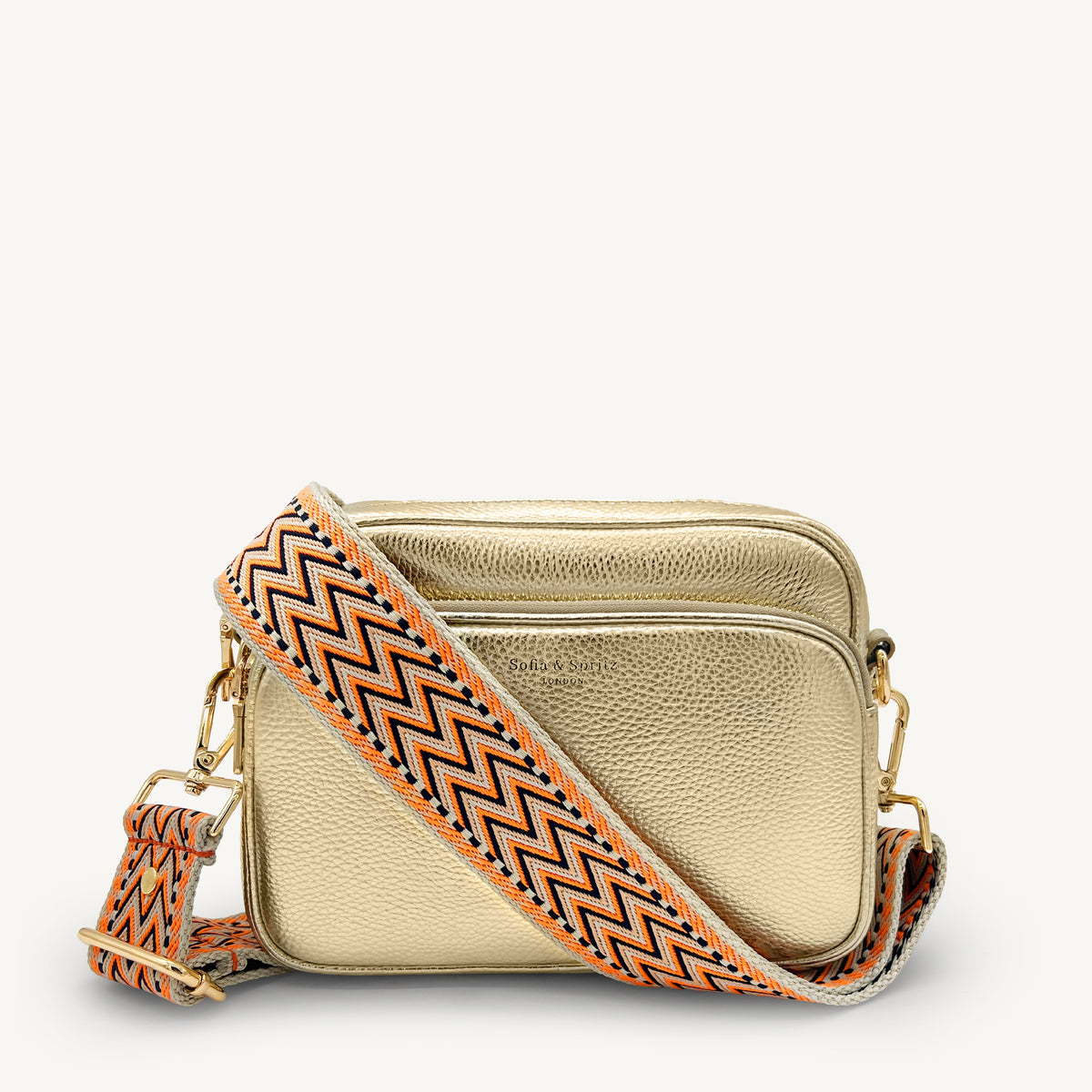 Orange, Black & Stone Aztec Strap