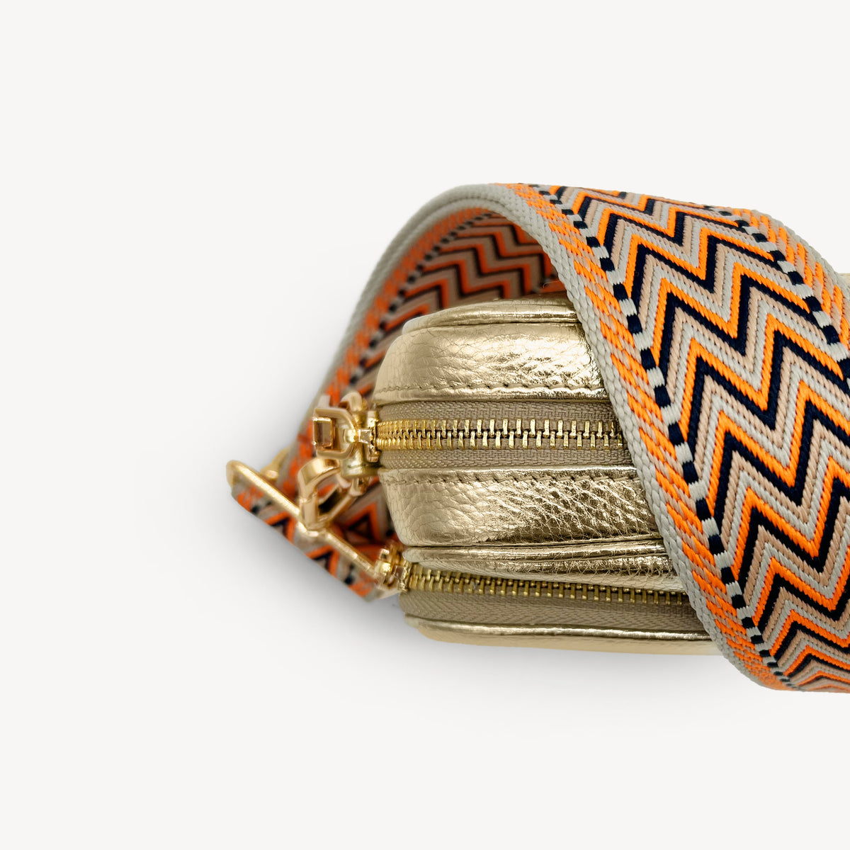 Orange, Black & Stone Aztec Strap